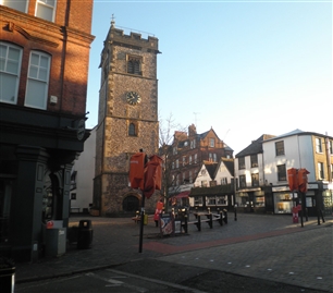 St Albans' clock tower and market place