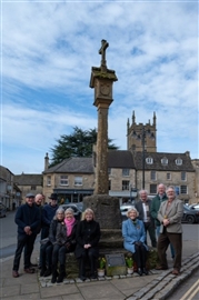 Members of the Stow Civic Society gather to commemorate the battle at the market cross.