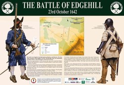 The new battlefield interpreation panel at the Castle Inn, Edgehill.