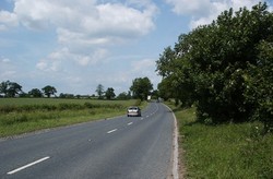 Looking north along the A167, the Great North Road, along which the Scottish forces are believed to have marched to the battlefield.