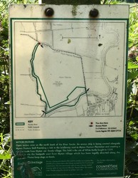 The Countryside Stewarsdship sign showing the access area on Myton Pastures.