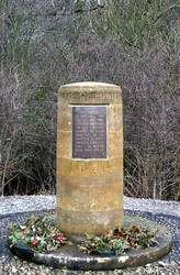 The original, pre World War II, monument,
                      located near the centre of the parliamentarian
                      lines. It is now inaccessible, within the compound
                      of the Ministry of Defence depot.