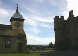 Croft Castle and church with a distant view towards the battlefield