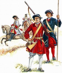 Musketeer, pikeman and cavalry trooper from the campaigns in Ireland in the 1690s.