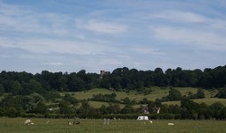 Edgehill, with the Castle Inn on the sumit, viewed from near Westcote Farm