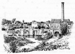 Powick bridge in 1896, viewed from the east