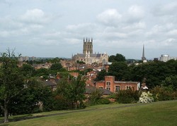 The cathedral and its gateway, as seen from Fort Royal.