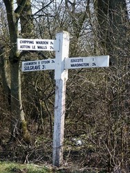 The signpost at Trafford bridge