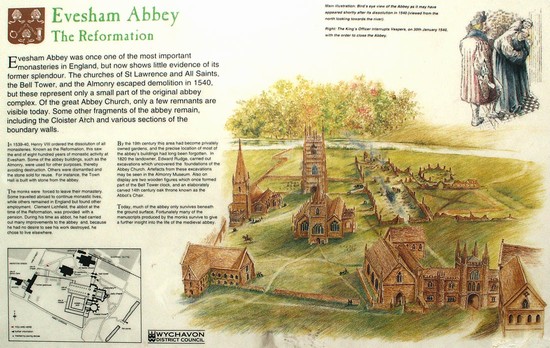 Evesham Abbey interpretation panel