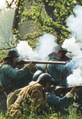 Firing muskets