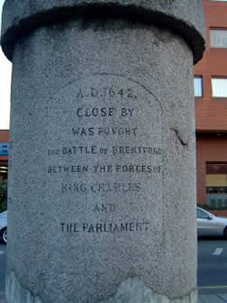 The monument to the battle in Brentford