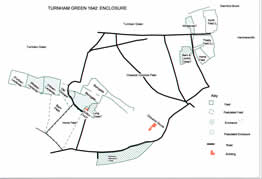 A composite map showing the extent of enclosure and the field system around Turnham Green in 1642