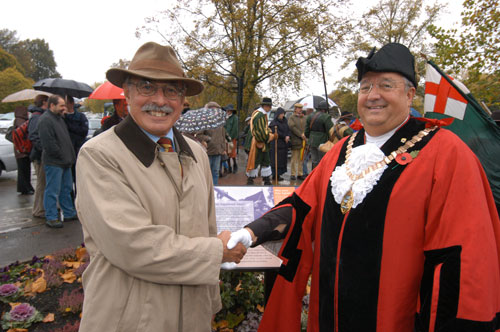 The Mayor of Hounslow with Professor Richard Holmes