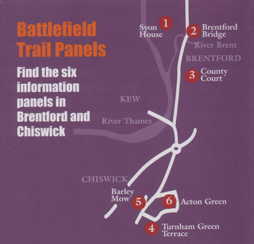 Brentford and Turnham Green battlefield trail map