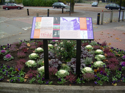 The battle of Brentford information board at Syon Park