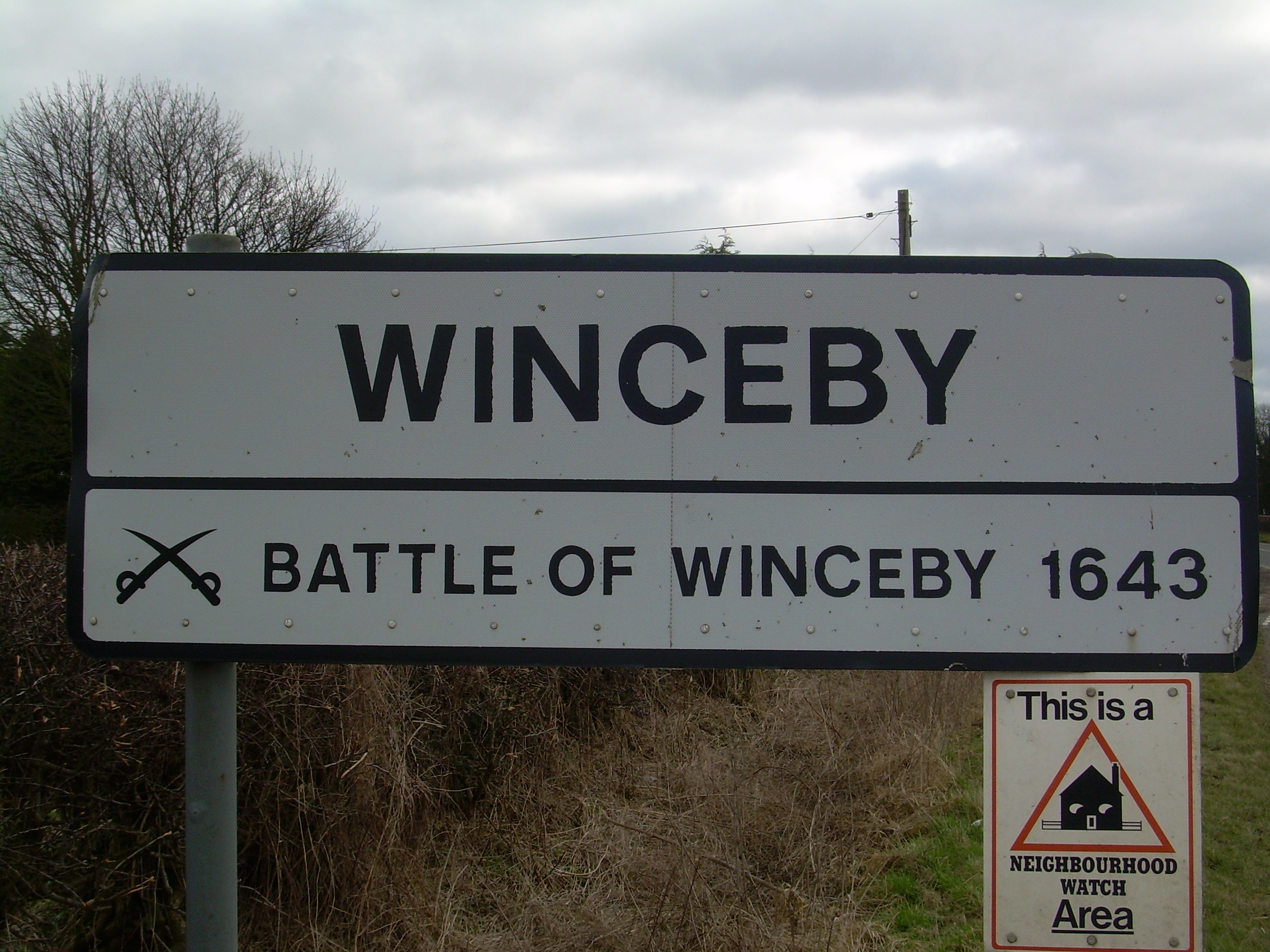 Battle of Winceby sign Battle of Winceby sign