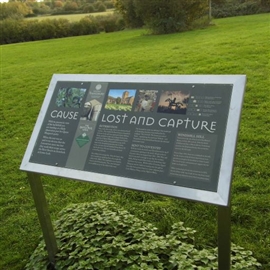 One of the Tewkesbury battlefield information boards