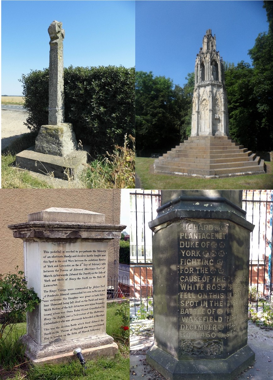 Monuments and memorials relating to the battles of Towton, Northampton, Mortimer's Cross and Wakefield