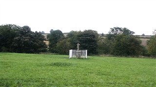 Audley Cross at Blore Heath and beyond it the small valley across which the battle was fought