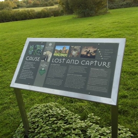 Information board on Tewkesbury battlefield