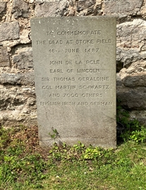 Stoke Field memorial stone
