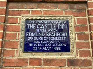 Memorial to the Duke of Somerset who was killed at the first battle of St Albans