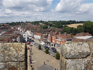 view from Battle Abbey gatehouse
