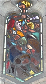 The death of Penda of Mercia, Worcester Cathedral. (Photo by Violetriga -CC BY-SA 3.0)
