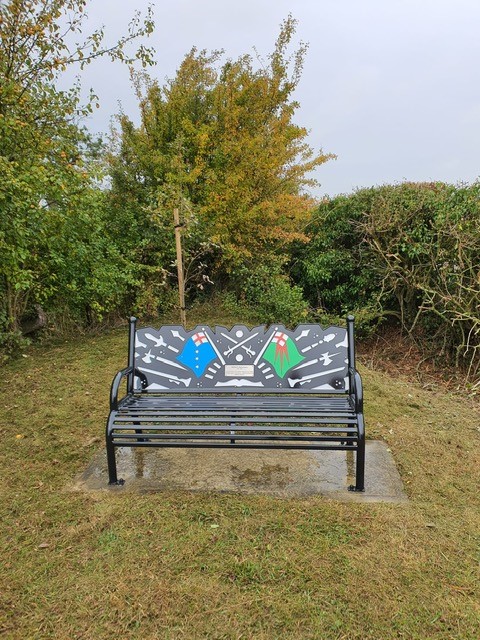 The Martin-Marix Evans commemorative bench at Sulby Hedges The Martin-Marix Evans commemorative bench at Sulby Hedges