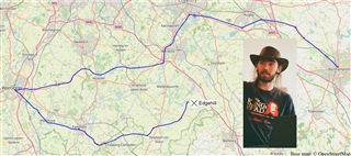 Luke and the route he plans to take