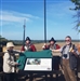 Mayor Cllr Jo Day and Dave Stubbs unveil the new information board. Photo: Neil Hart
