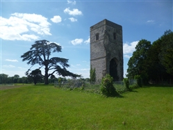 The remains of the church of St. Genevieve, destroyed by fire in the late 18th century (due to the “carelessness of a man shooting jackdaws”)