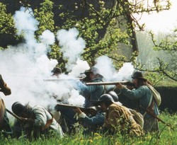 The Siege Group at Sugrave (Northamptonshire) re-enacting a skirmish of the Civil War