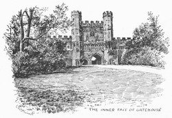Inner view of the Battle Abbey gatehouse in 1896.