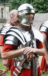 Members of the Ermine Street Guard at the History in Action event at Kirby Hall in 2002